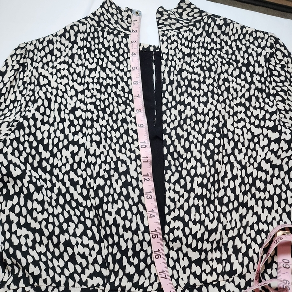 Judith & Charles Rimini Mock Neck Keyhole Midi Dress Black White Size 8 - Picture 6 of 17